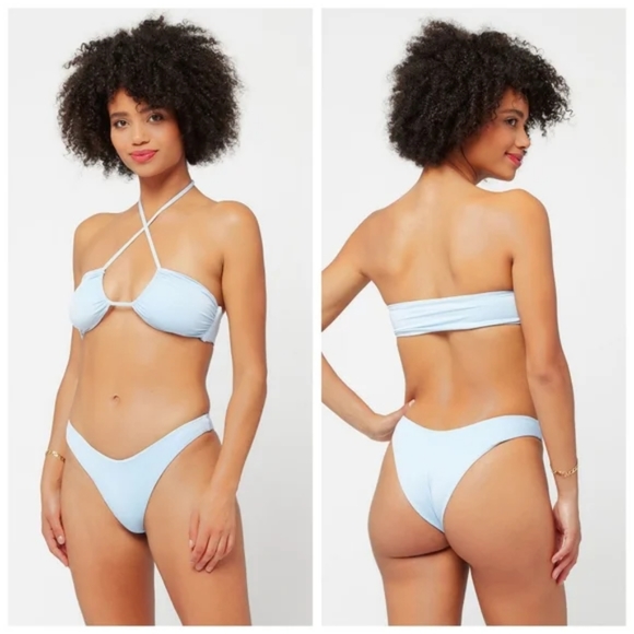 L*Space Shimmer Dawn Cabana Bikini Set Sky Blue - Picture 4 of 12